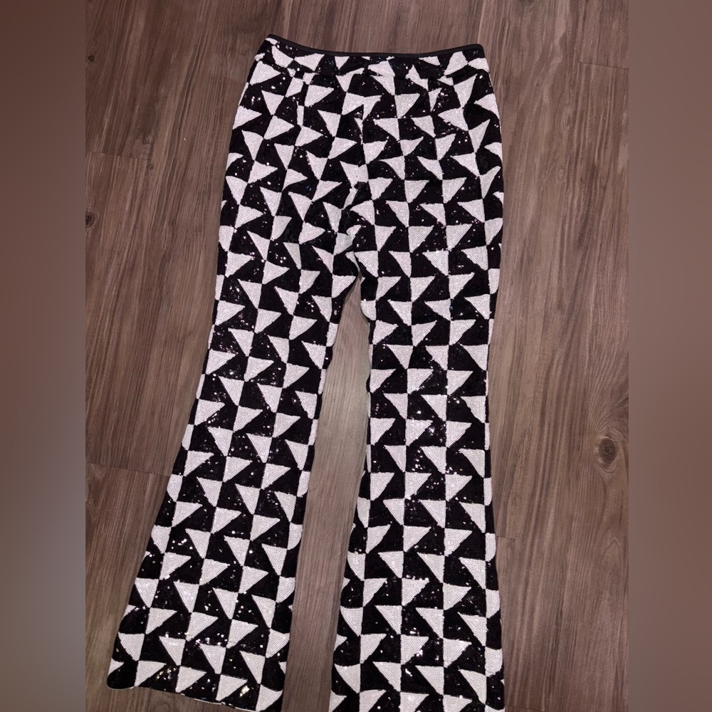 Cynthia Rowley Black and White Geometric Kids Pants